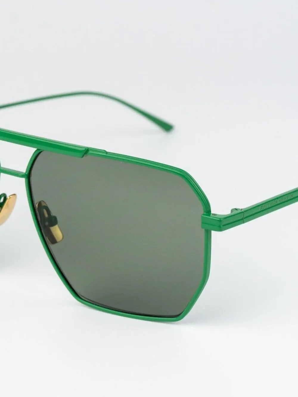 Bottega Veneta Men Sunglasses Green Pilot BV1012S 006 NEW AUTHENTIC